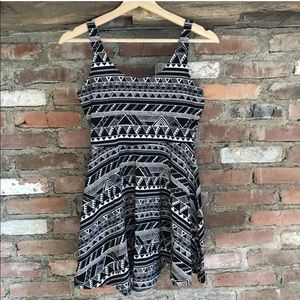 VS PINK Aztec Black White Skater Tank Dress